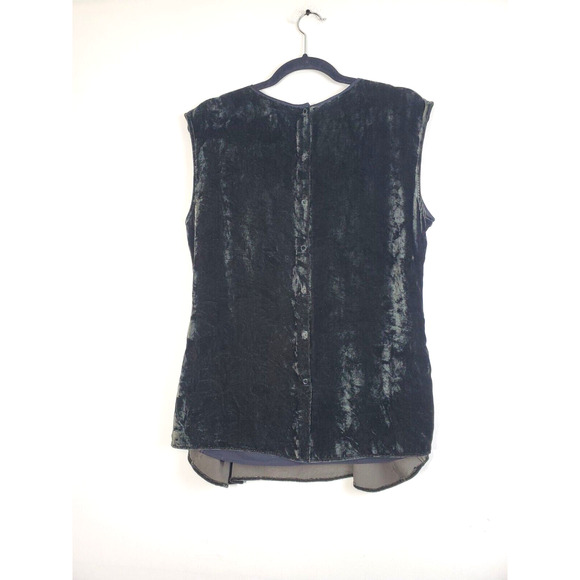 Theory Womens Top Medium Peplum VELVET Party Holidays Dark Green Draped Front - Picture 7 of 11